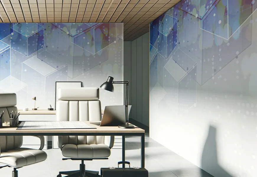کاغذ دیواری سه بعدی دفتر مهندسی طرح فناوری در سطح جهانی